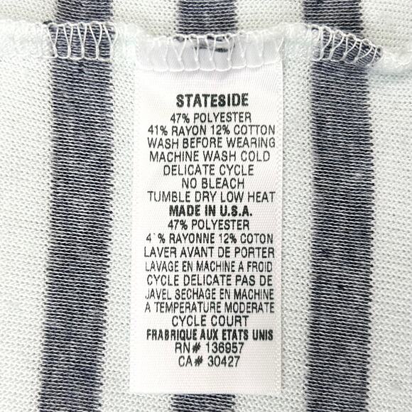 Stateside Blue Stripe Velour Crewneck T-Shirt - Picture 9 of 9